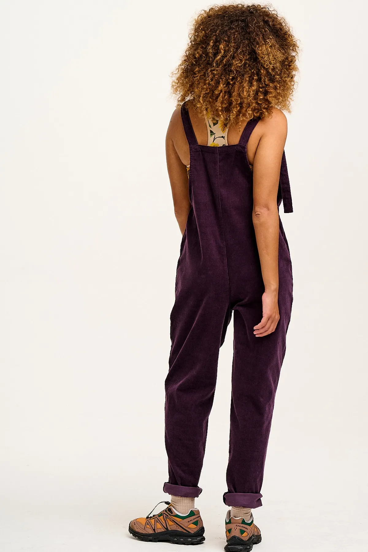 Lucy & Yak Original - Corduroy Dungarees in Plum Perfect