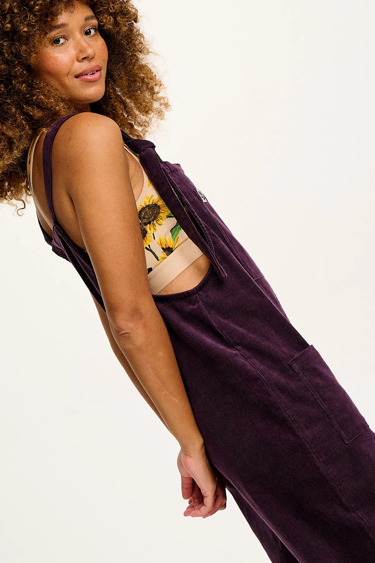Lucy & Yak Original - Corduroy Dungarees in Plum Perfect