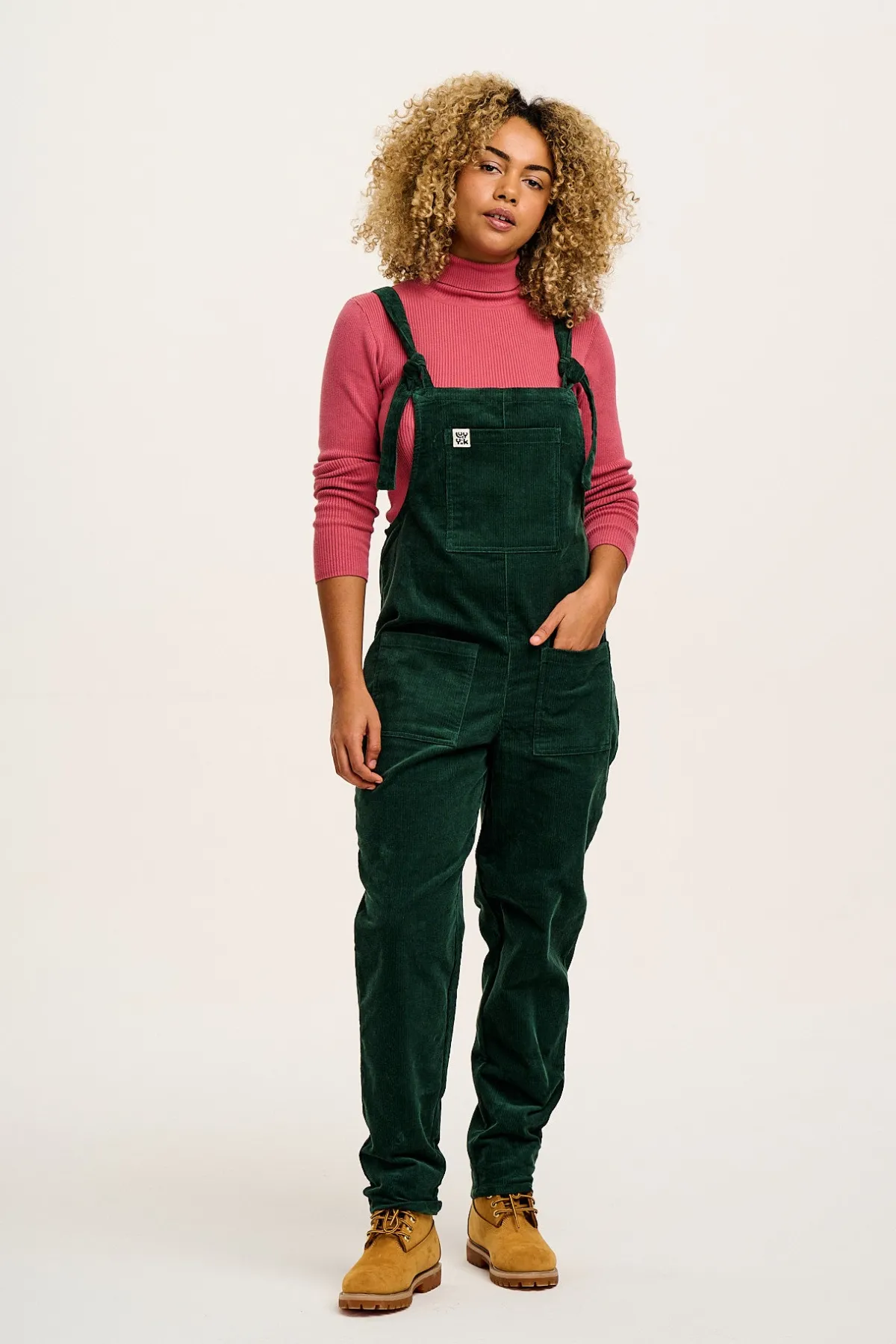 Lucy & Yak Original - Corduroy Dungarees in Posy Green