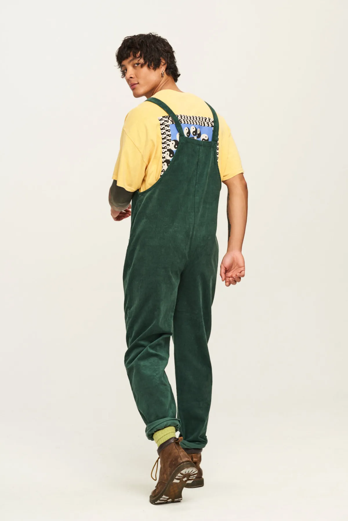 Lucy & Yak Original - Corduroy Dungarees in Posy Green