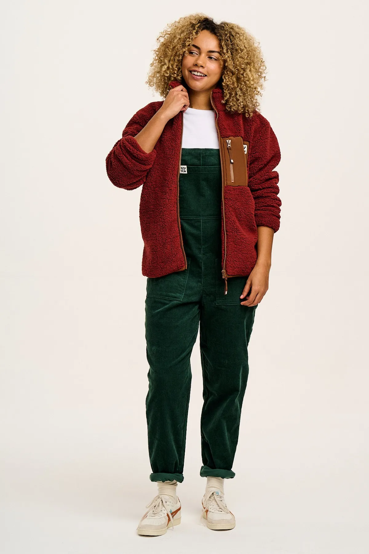 Lucy & Yak Original - Corduroy Dungarees in Posy Green