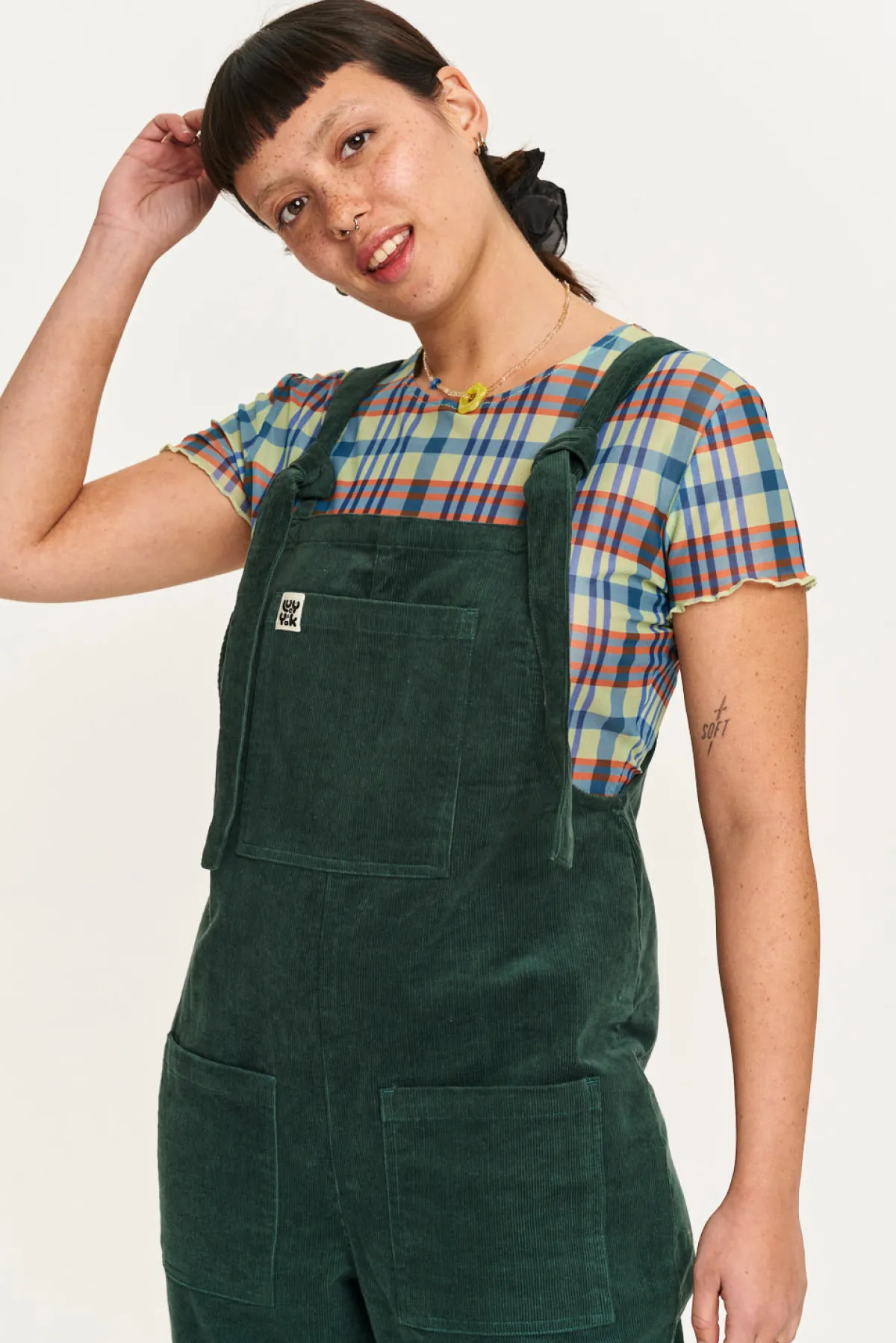 Lucy & Yak Original - Corduroy Dungarees in Posy Green