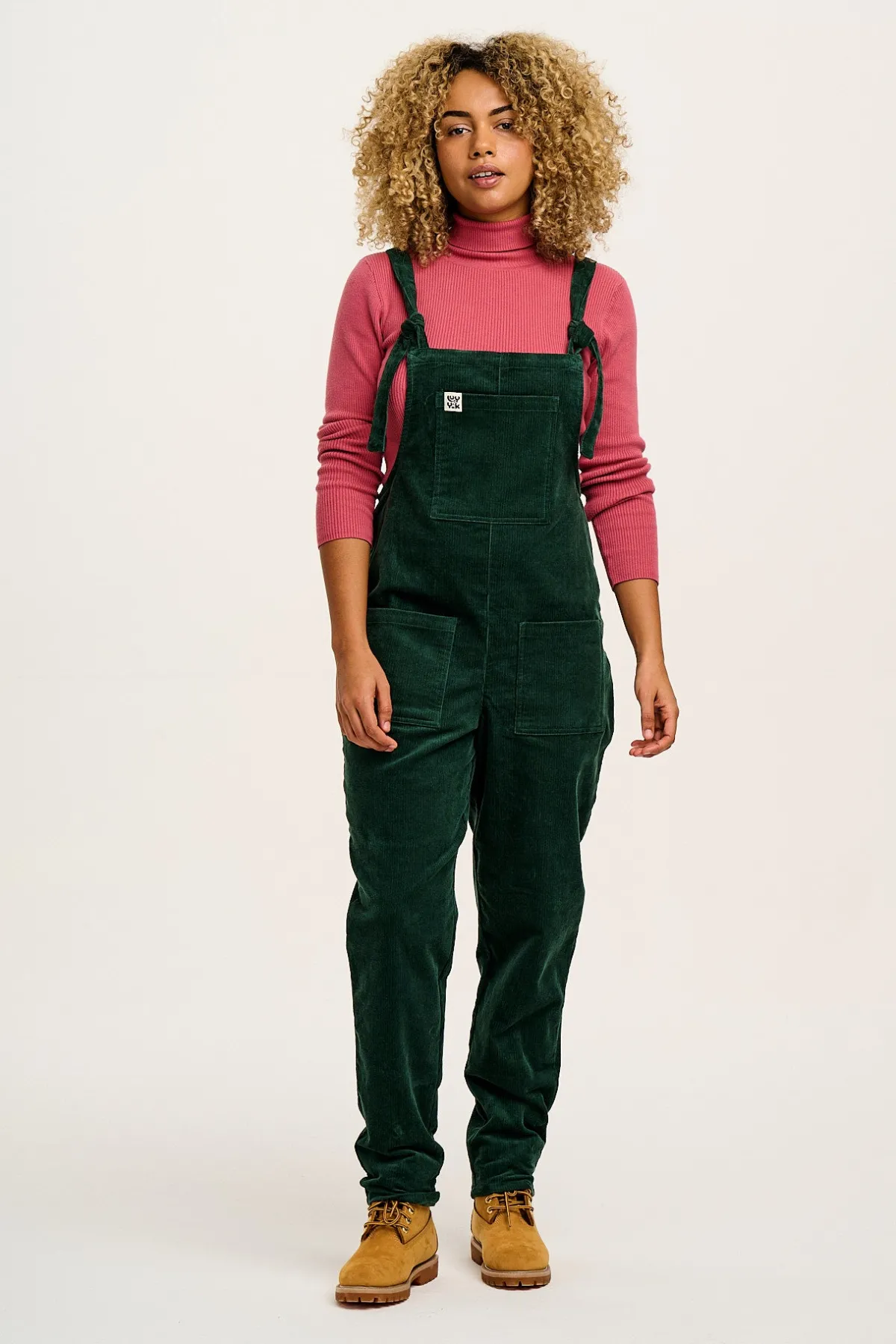 Lucy & Yak Original - Corduroy Dungarees in Posy Green