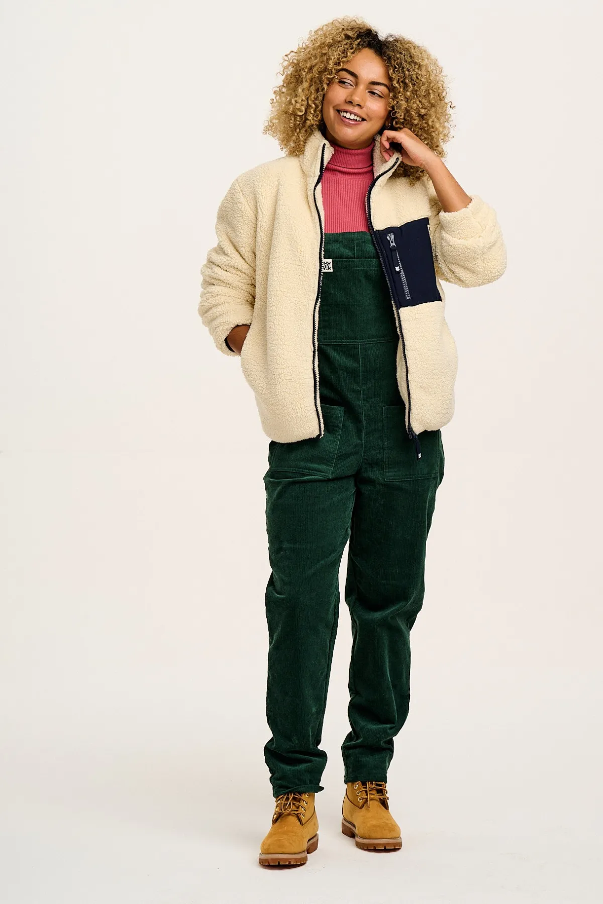 Lucy & Yak Original - Corduroy Dungarees in Posy Green