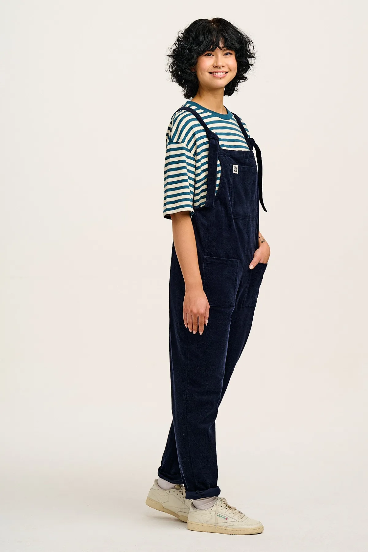 Lucy & Yak Original - Corduroy Dungarees in Sailor Blue