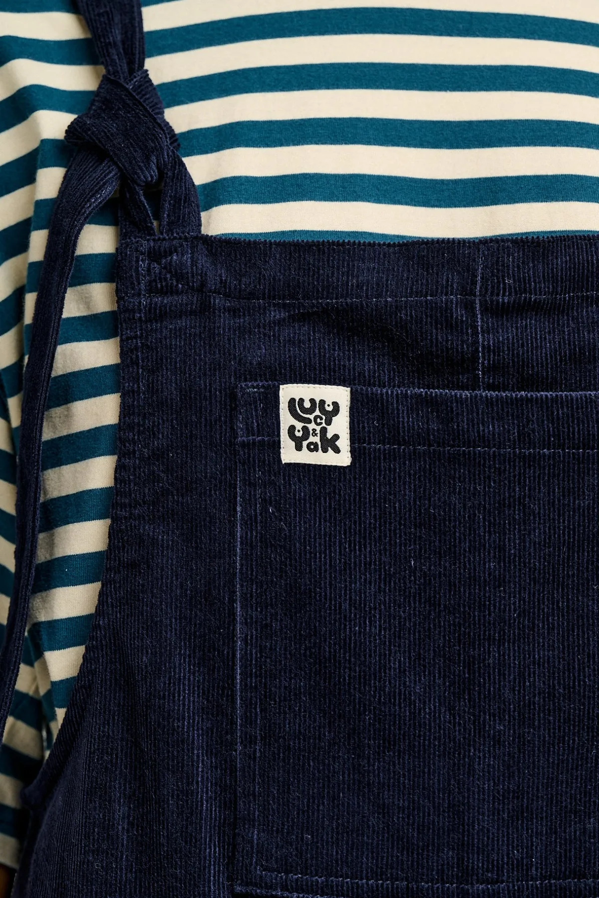 Lucy & Yak Original - Corduroy Dungarees in Sailor Blue