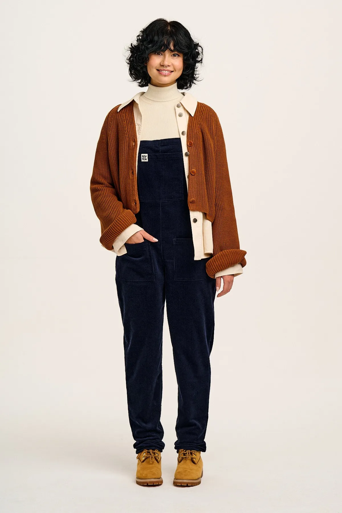 Lucy & Yak Original - Corduroy Dungarees in Sailor Blue