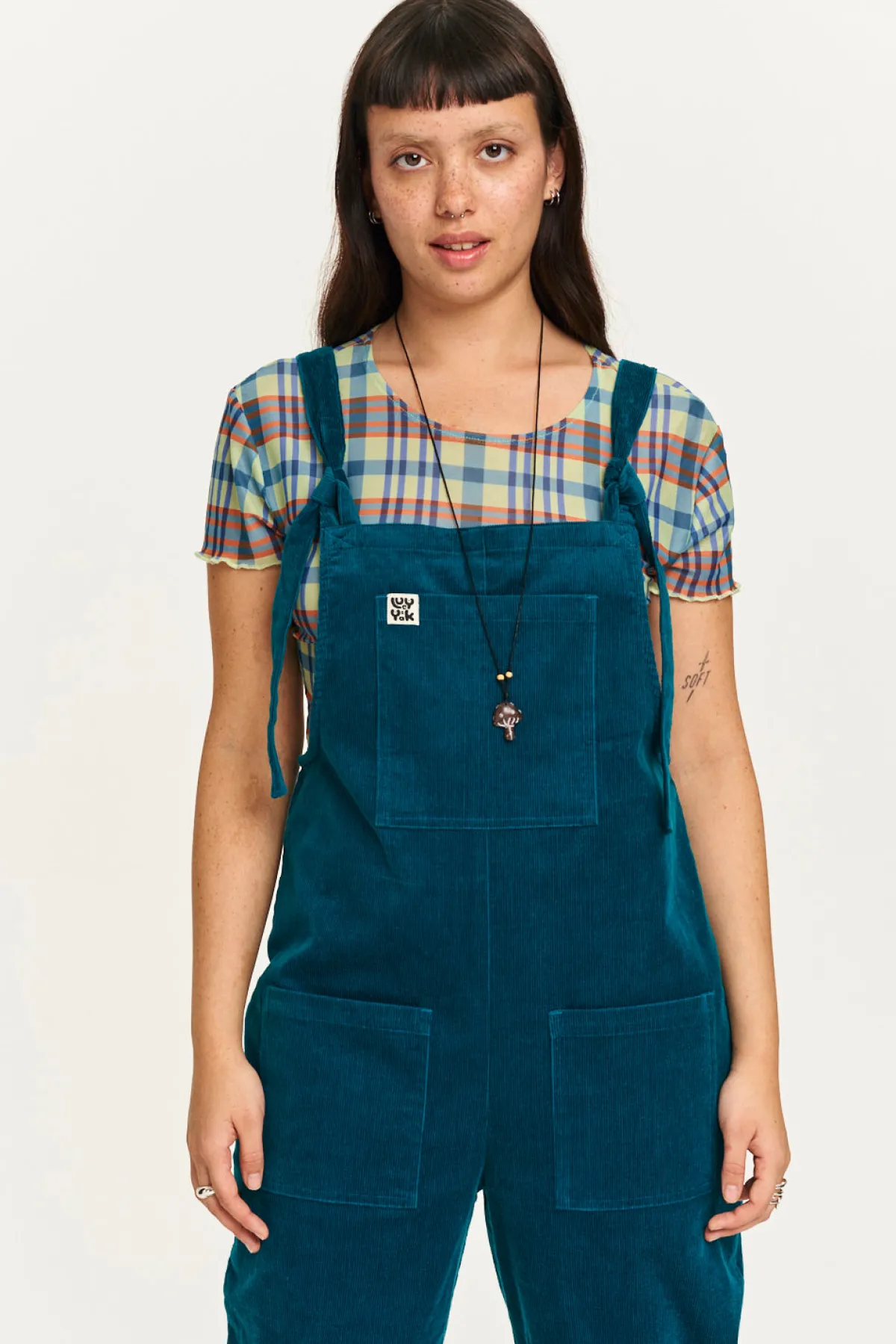 Lucy & Yak Original - Corduroy Dungarees in Teal