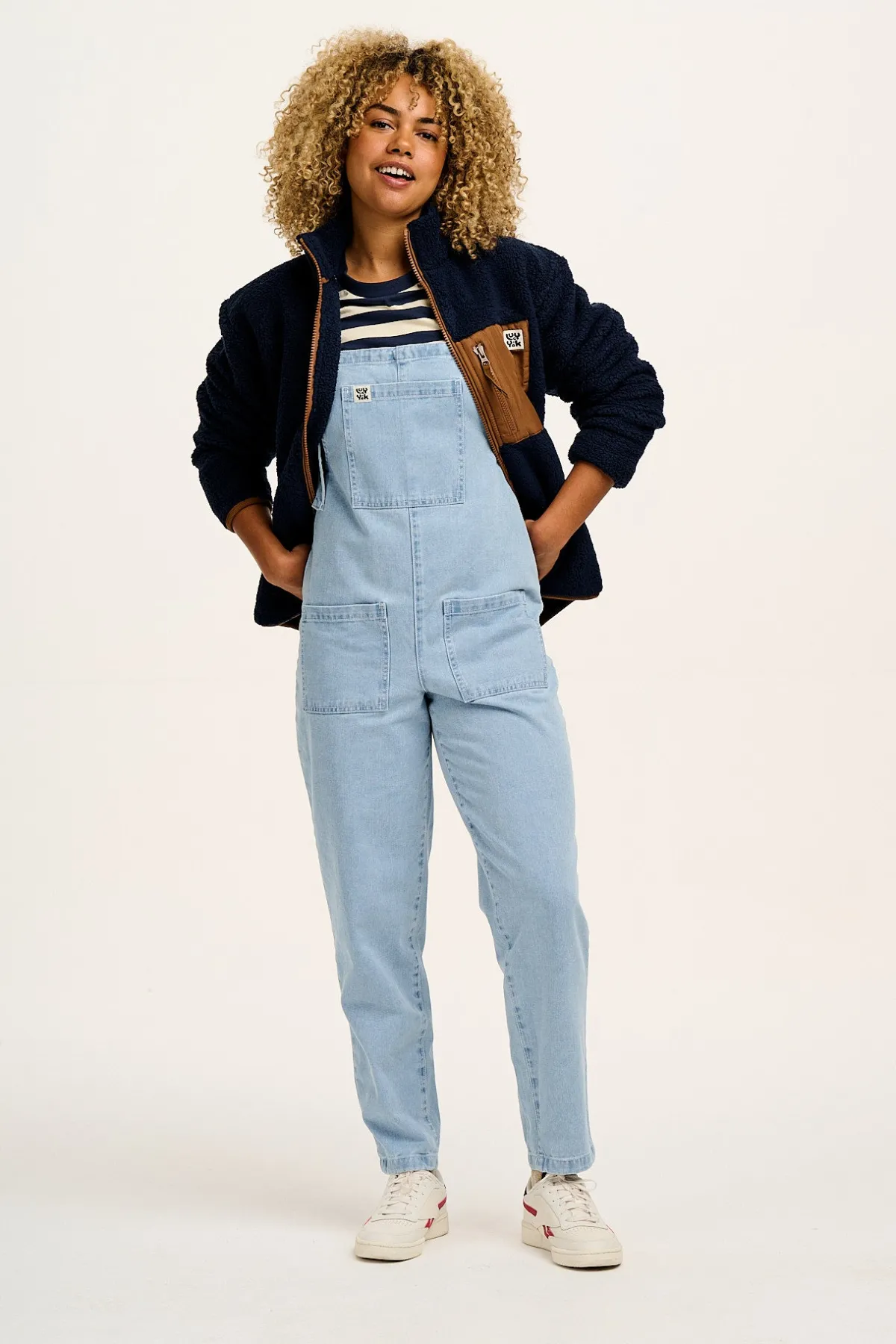 Lucy & Yak Original - Denim Dungarees in Light Wash Blue