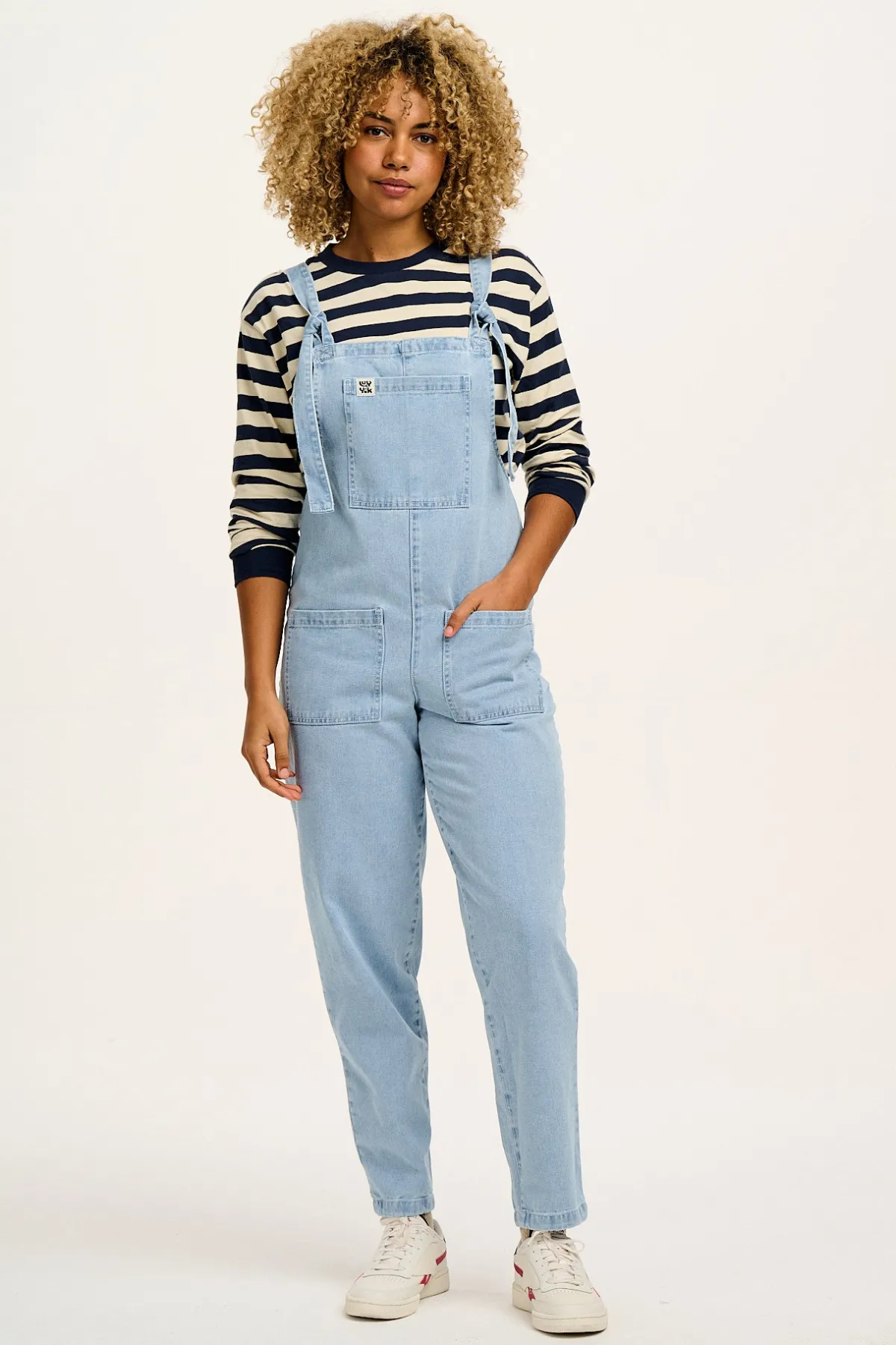 Lucy & Yak Original - Denim Dungarees in Light Wash Blue