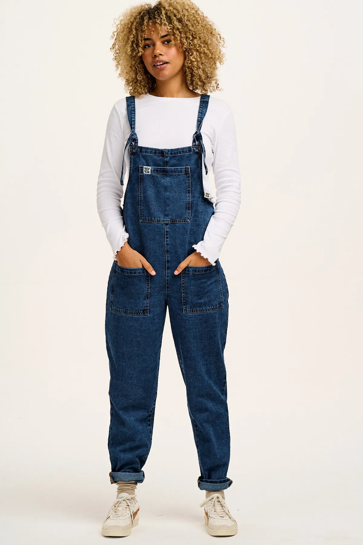 Lucy & Yak Original - Denim Dungarees in Mid Wash Blue