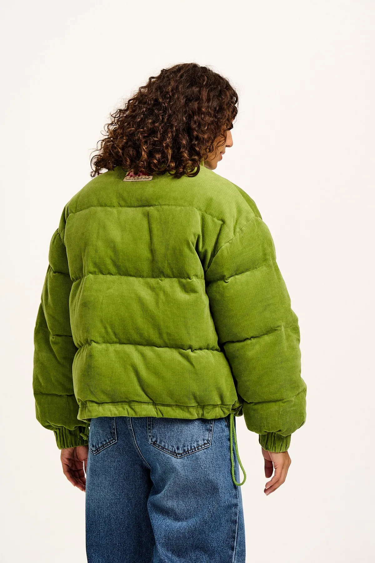 Lucy & Yak Paloma - Corduroy Puffer Jacket in Leaf Green