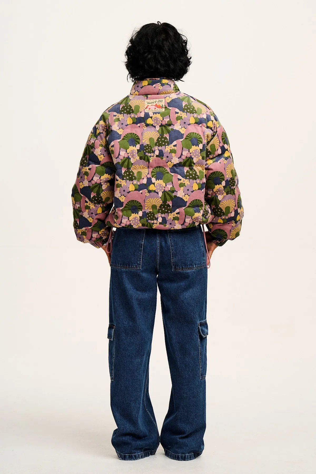 Lucy & Yak Paloma - Corduroy Puffer Jacket in Portobella Mushroom Print
