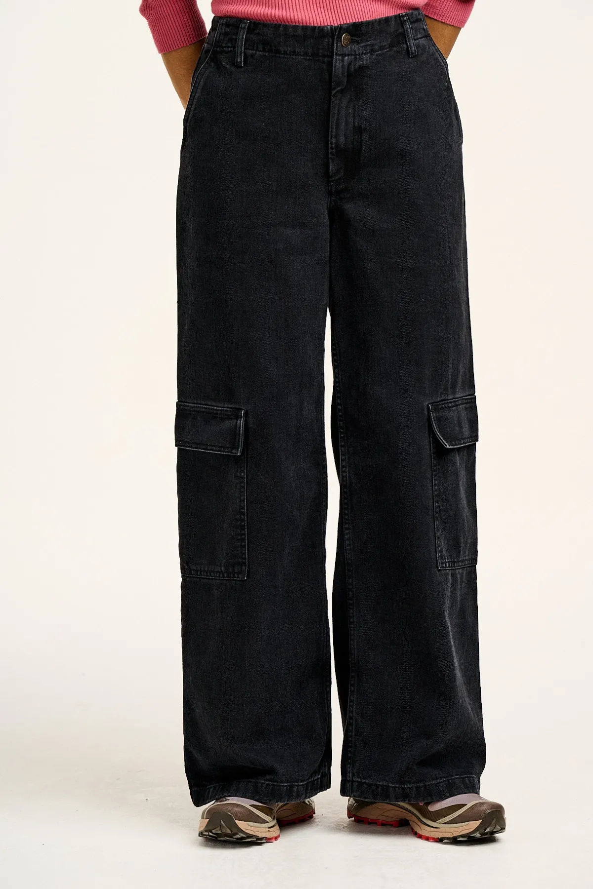 Lucy & Yak Phoenix - Cargo Trousers in Black Denim