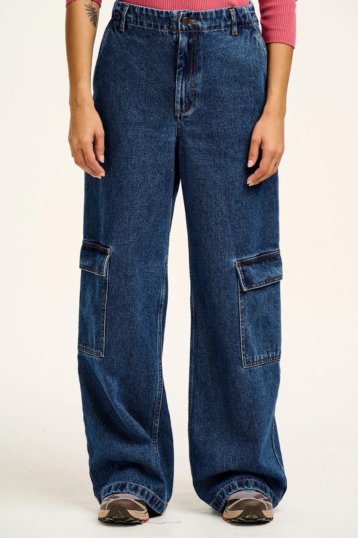 Lucy & Yak Phoenix - Cargo Trousers in Blue Denim