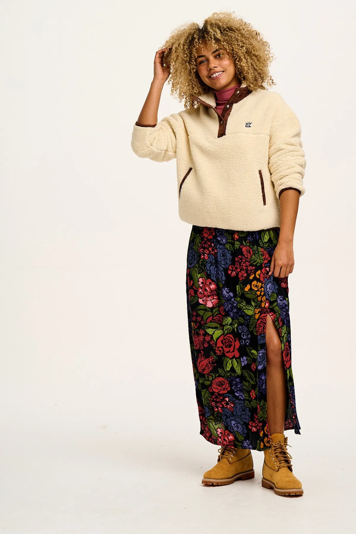 Lucy & Yak Poppy - Elasticated Waist Skirt in Maria Print