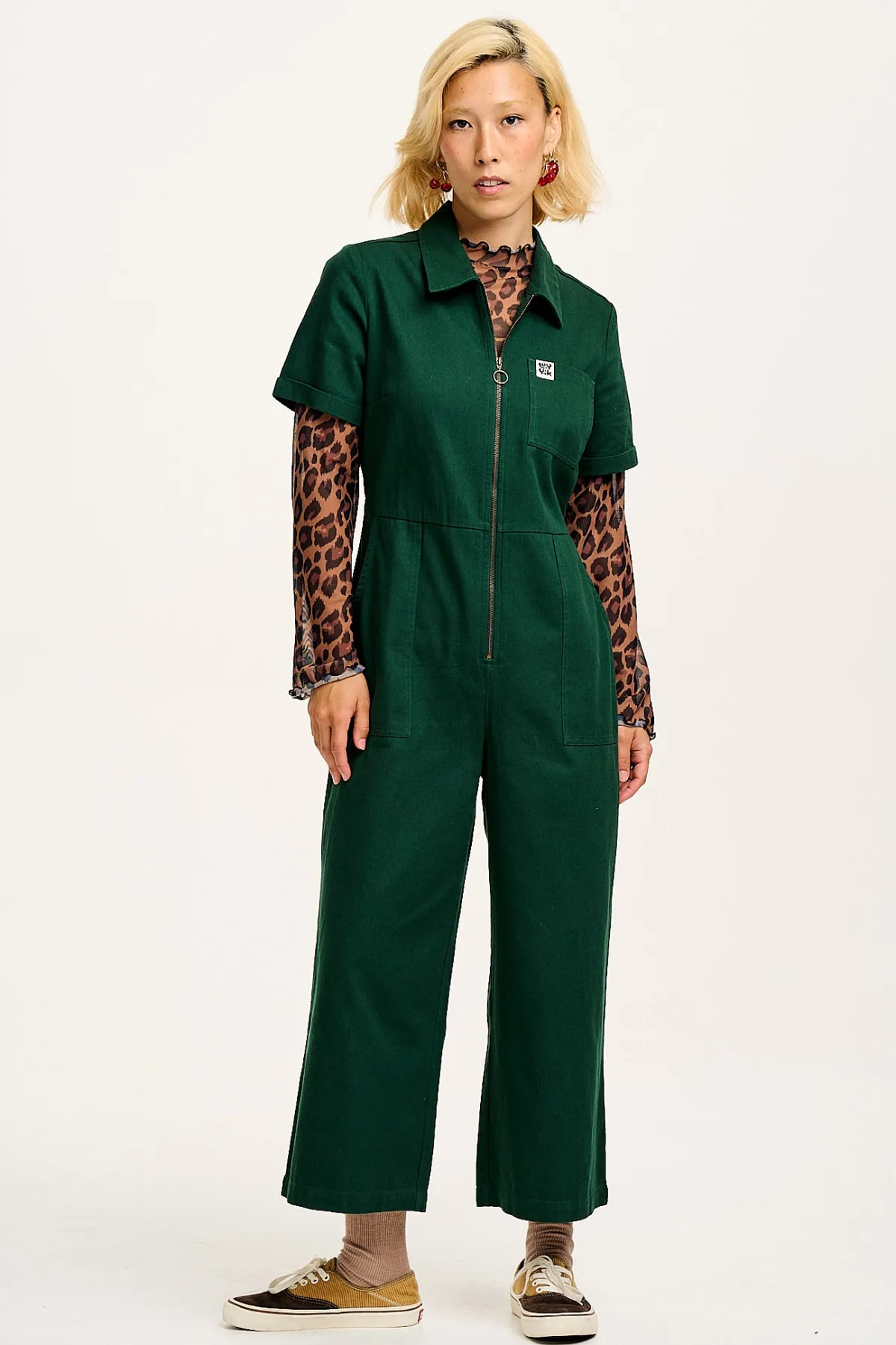 Lucy & Yak Ragan - Cotton Jumpsuit in Posy Green