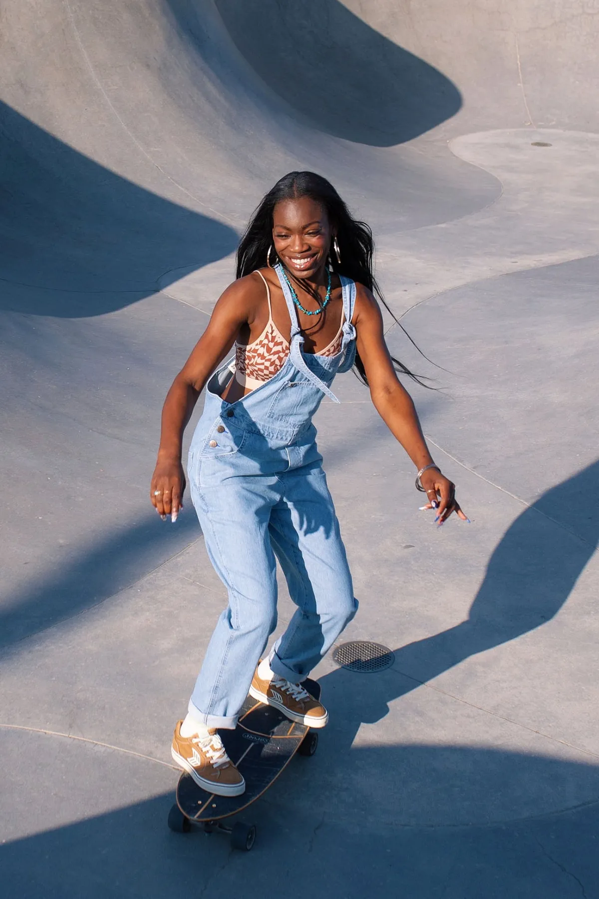 Lucy & Yak Reuben - Denim Dungarees in Light Wash Blue