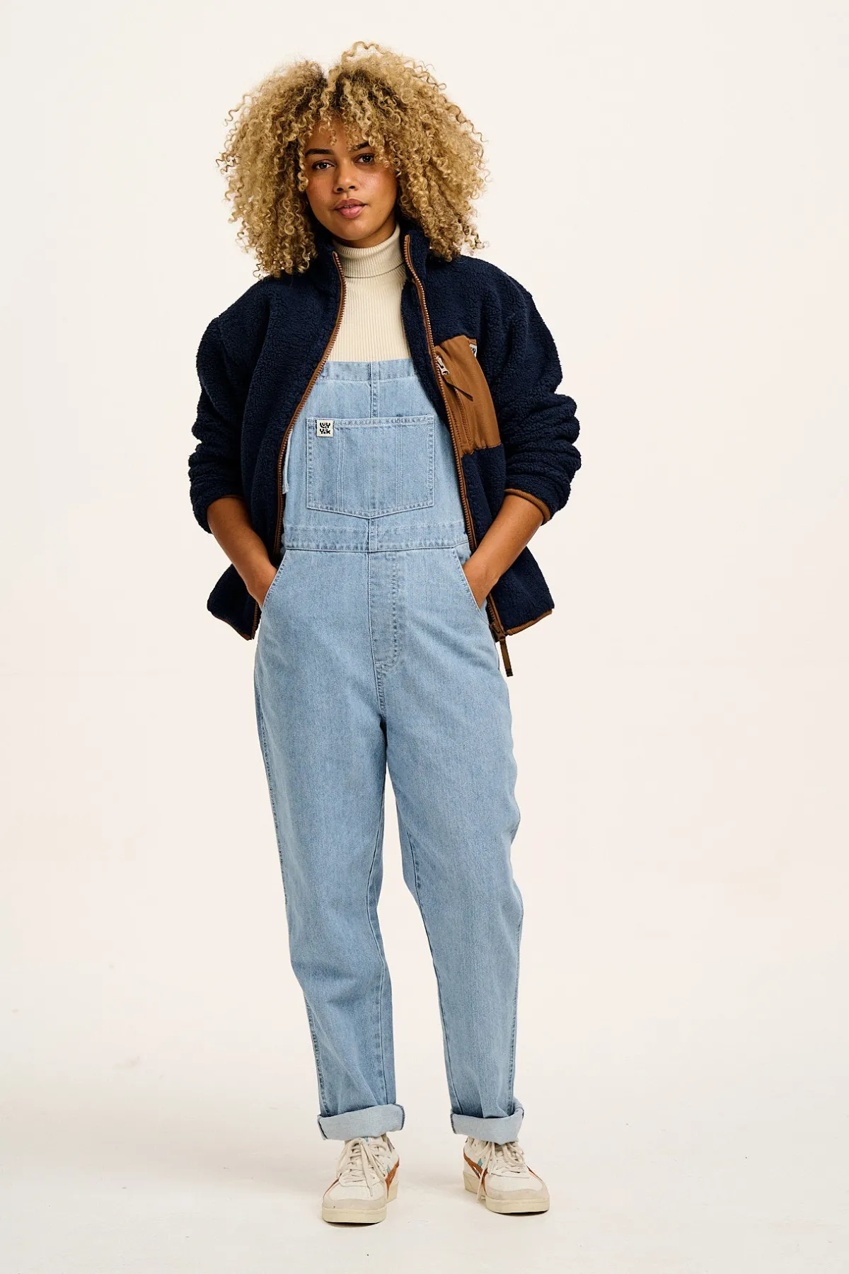 Lucy & Yak Reuben - Denim Dungarees in Light Wash Blue