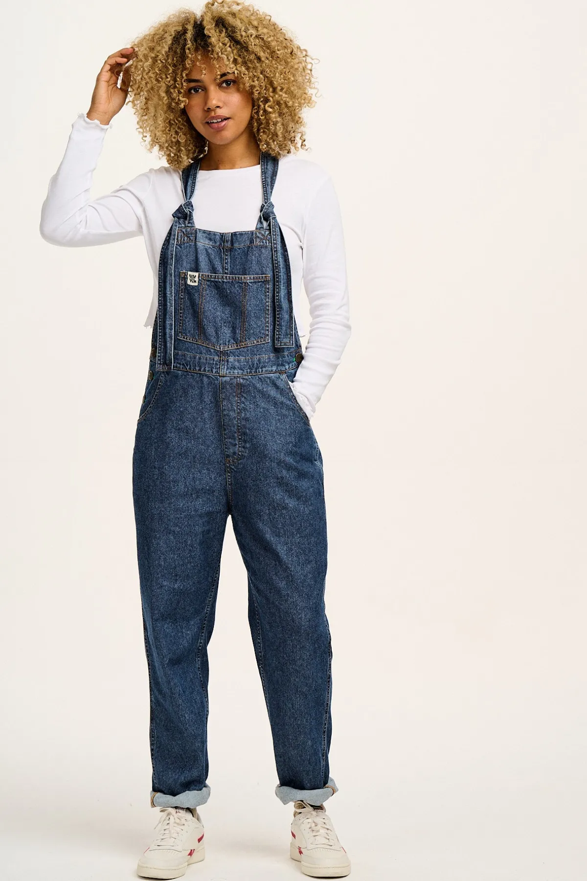 Lucy & Yak Reuben - Denim Dungarees in Mid Wash Blue