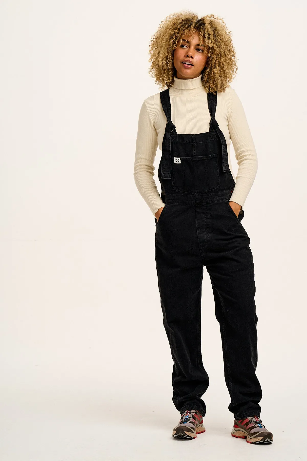 Lucy & Yak Reuben - Denim Dungarees in Washed Black