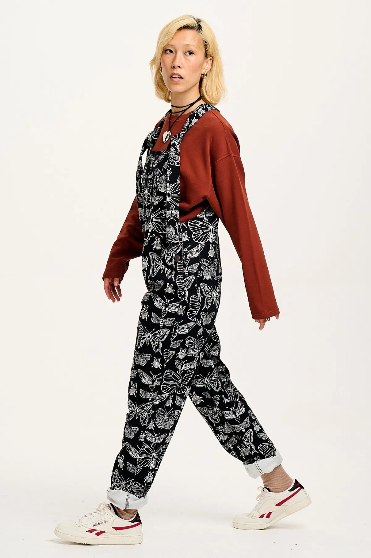 Lucy & Yak Reuben - Twill Dungarees in Papilio Print