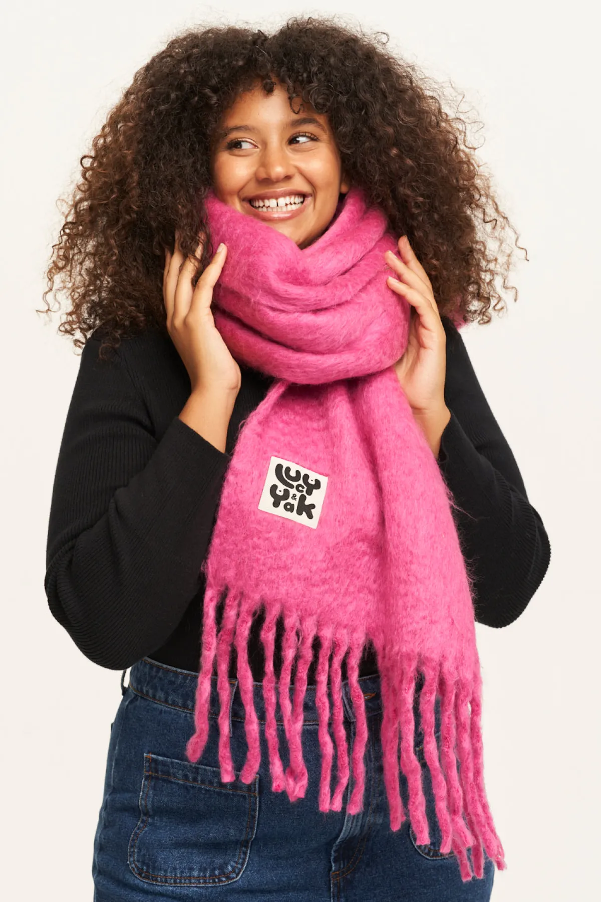 Lucy & Yak Rowan - Super Soft Scarf in Power Pink