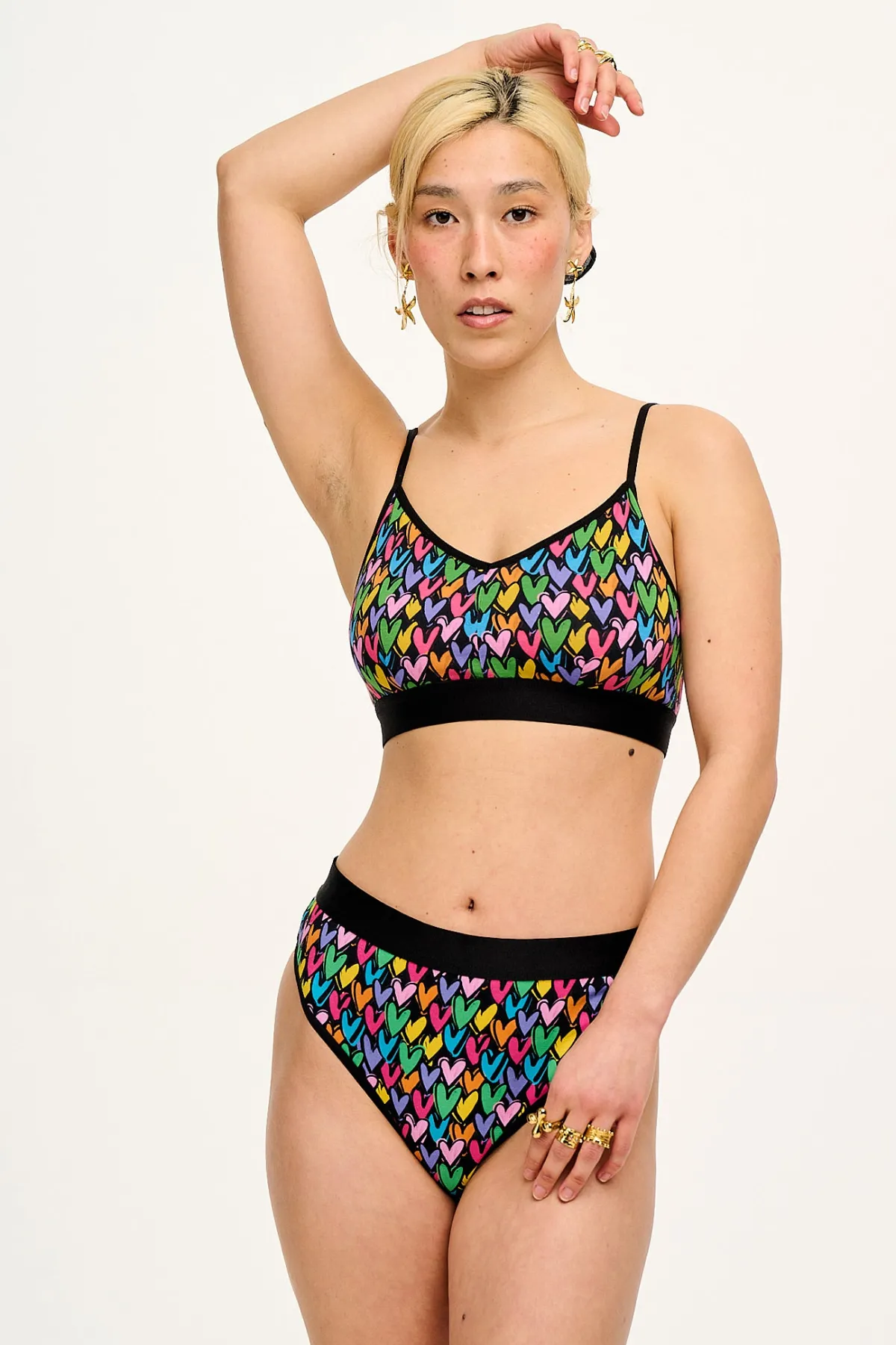 Lucy & Yak Ruby - Crop Top Cotton & Bamboo Bralette in Summer Lovin' Print