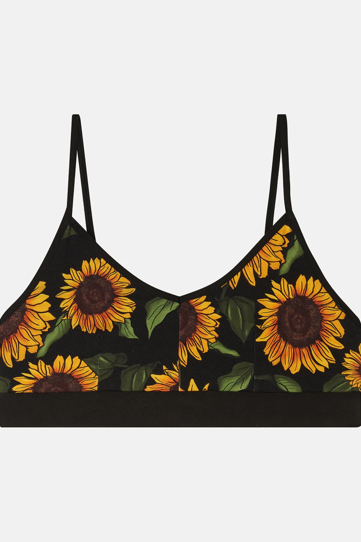 Lucy & Yak Ruby - Crop Top Cotton & Bamboo Bralette in Sunflower Print