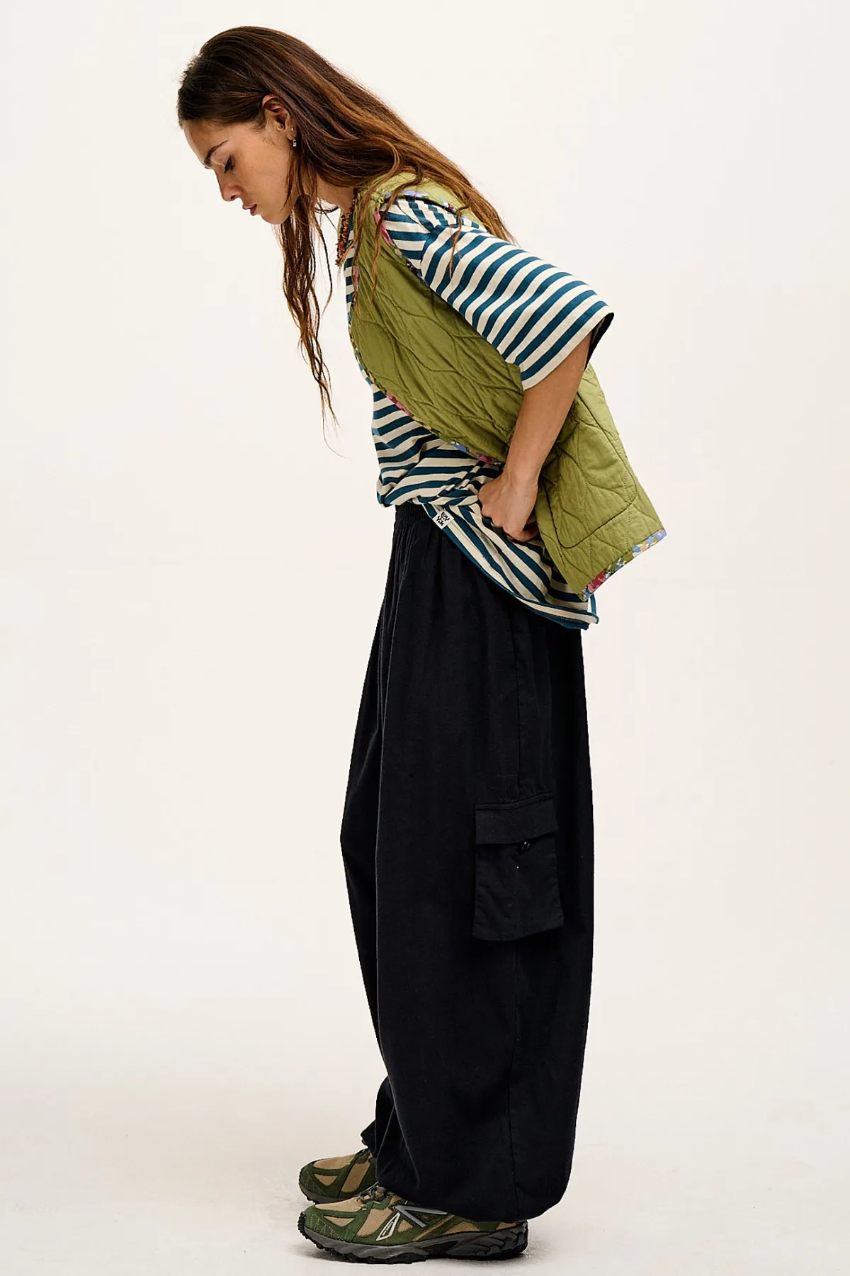 Lucy & Yak Rumi - Balloon Cotton & Linen Trousers in Black