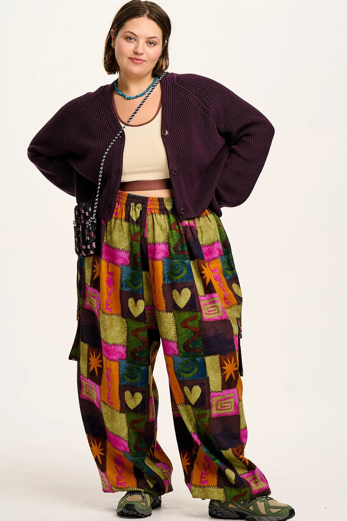 Lucy & Yak Rumi - Cargo Brushed Cotton Trousers in Courtney Patchwork Print