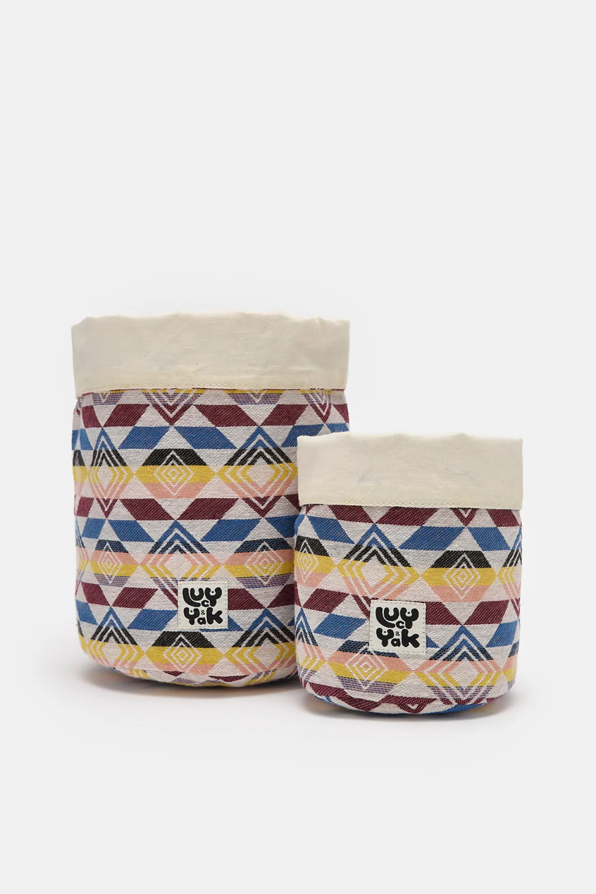 Lucy & Yak Runa - Plant Pot Cover in Diamond Jacquard Print (2 Pack)