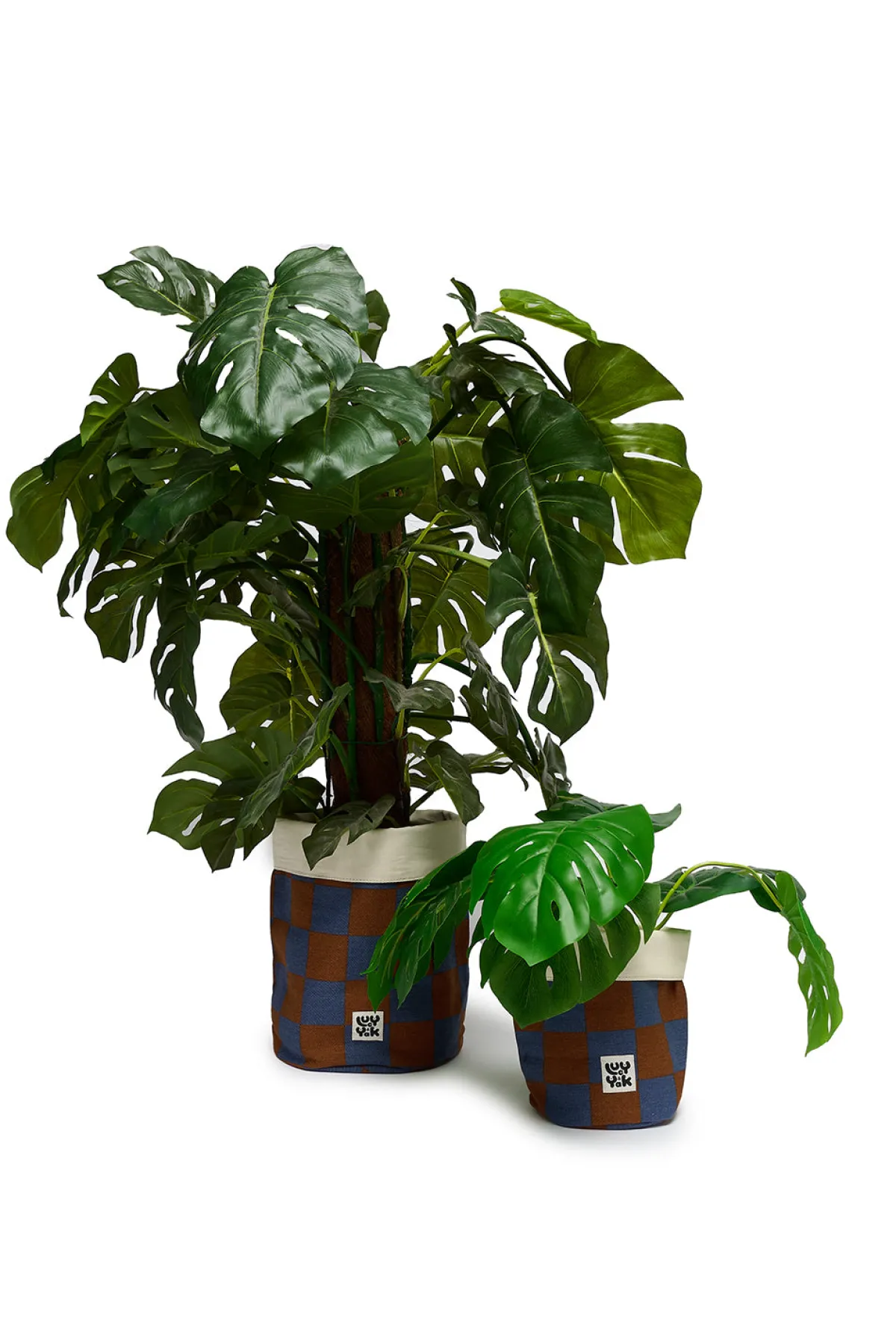 Lucy & Yak Runa - Plant Pot Covers in Chester Check Print (2 Pack)