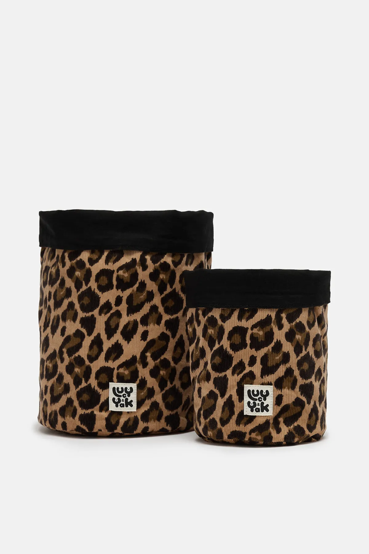 Lucy & Yak Runa - Plant Pot Covers in Leopard Corduroy Print (2 Pack)