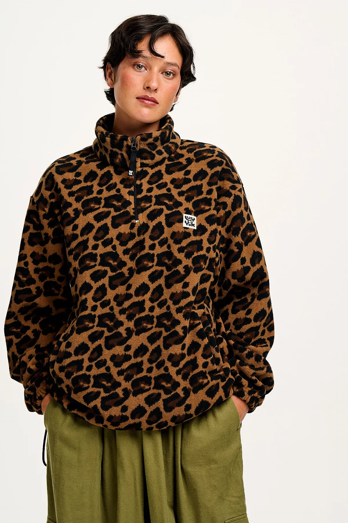 Lucy & Yak Stevie - Polar Fleece in Leopard Print