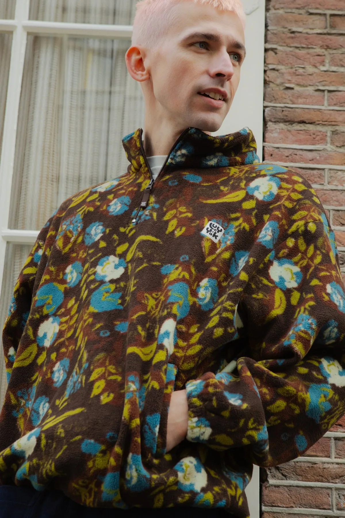 Lucy & Yak Stevie - Polar Fleece in Oak Brown Ingrid Floral Print
