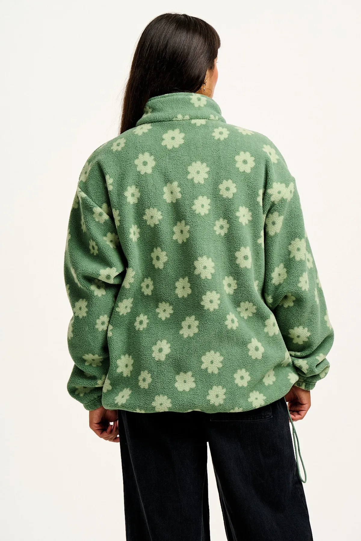 Lucy & Yak Stevie - Soft Polar Fleece in Green Delano Floral Print