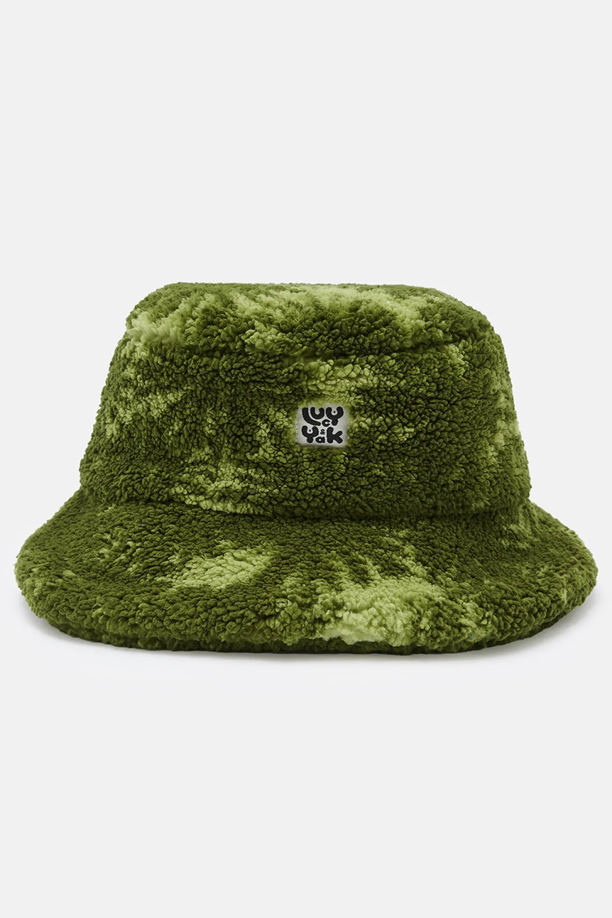 Lucy & Yak Travis - Borg Fleece Bucket Hat in Green Sequoia Print