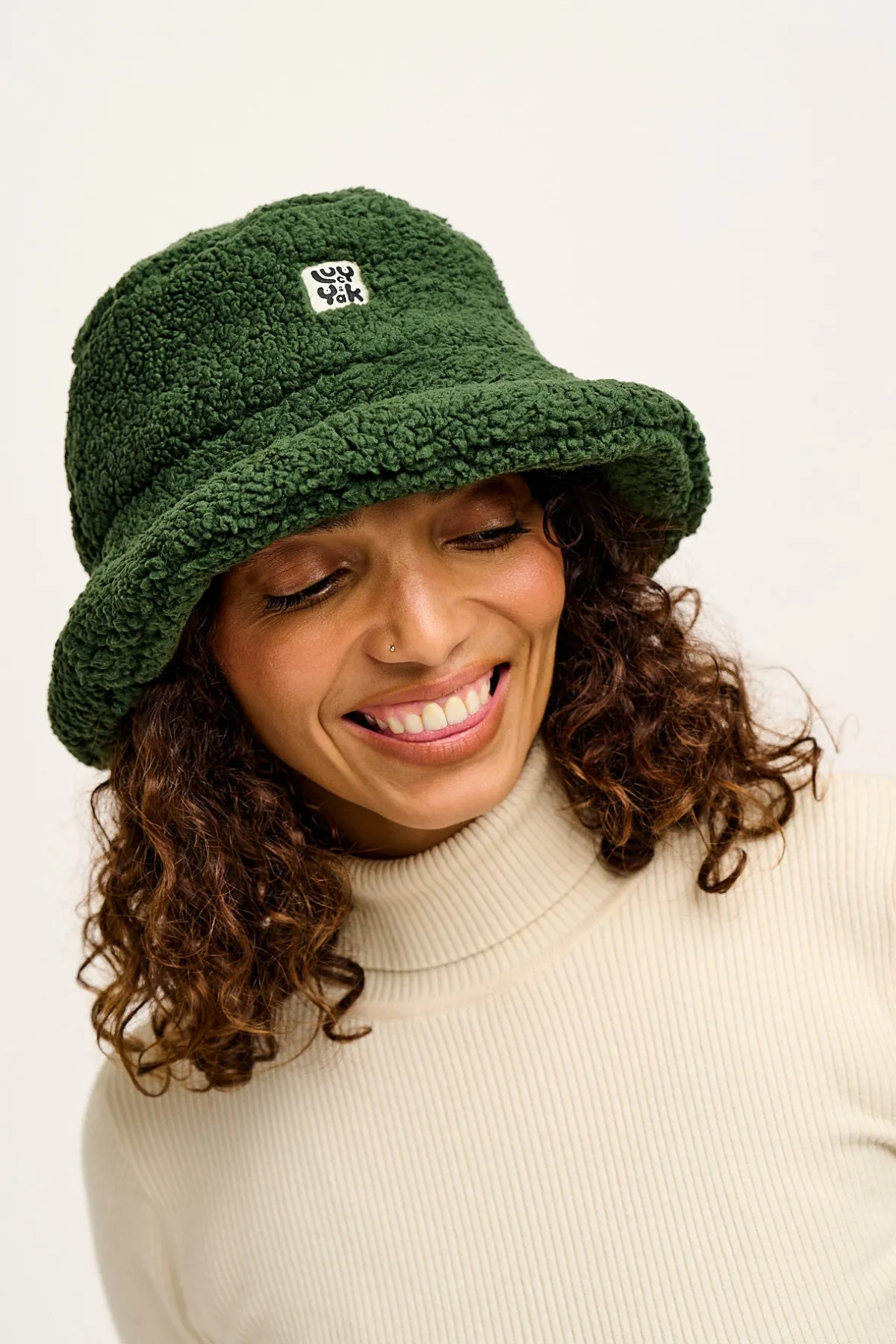 Lucy & Yak Travis - Borg Fleece Bucket Hat in Pine Green