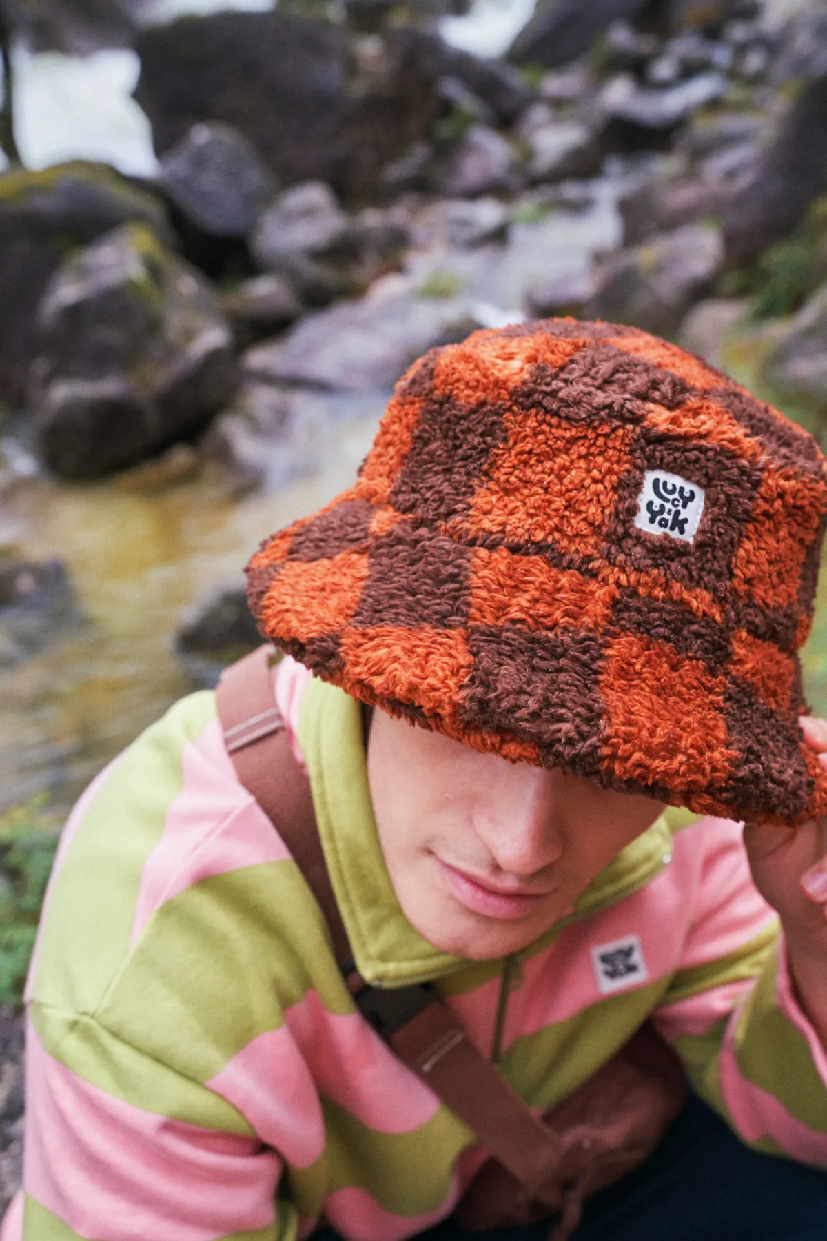 Lucy & Yak Travis - Borg Fleece Bucket Hat in Terry Print